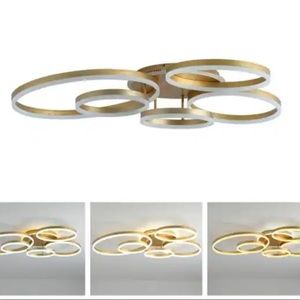 45 1/2 in. 6 light Gold Circle LED chandelier by Aiwen
